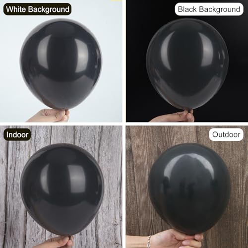Image of Ouddy Party 129Pcs Black Balloons Different Sizes 18 12 10 5 Inch, 6Pcs 18 inch Black Balloon Arch Garland Kit, Latex Balloons for Birthday Halloween New Year Anniversary Graduation Party Decorations