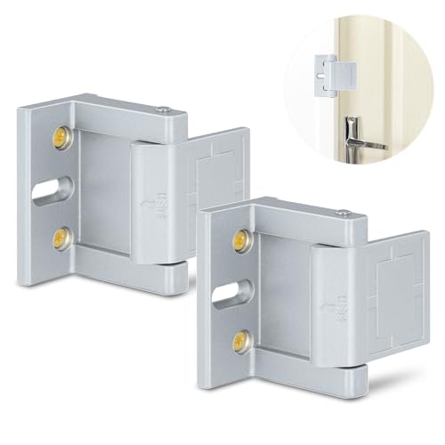 JIADAXIN 2 Pack Door Latches for Top of Door, Silver Door Reinforcement Lock for Home and Hotel,...