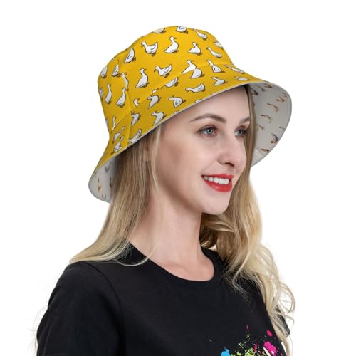 Image of Bucket Hat Double-Side-Wear Reversible Sun Hat Beach Travel Hiking for Women Men