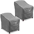 Vailge Patio Chair Covers, Lounge Deep Seat Cover, Heavy Duty and Waterproof Outdoor Lawn Patio Furniture Covers (2 Pack - Large, Grey)