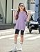 Arshiner Fashion Shirts for Girls Size 10-12 Oversized Girls Short Sleeve Tops Casual Crewneck Soft Basic Tees Tops for Kids Purple