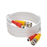 Cables Direct Online 30FT White Premade BNC Video Power Cable Extension Wire for CCTV, Security Camera, DVR, Surveillance System, All in One Plug & Play Cord