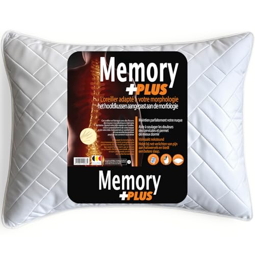 Oreiller Ergonomique Cervical 50x70 (GARANTIE) Pillow Memoire Forme 50x70 Cervicales Douloureuses, Soulager Douleurs Soutien Sommeil Réparateur Oreiller...
