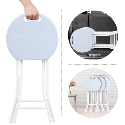 Image of COOZMENT Folding Stool with Handle, Folding Chair,Folding Bar Stool with Non-Slip Feet,Indoor and Outdoor Foldable Stool for Adults(13 inchx11.5 inchx18 inch)