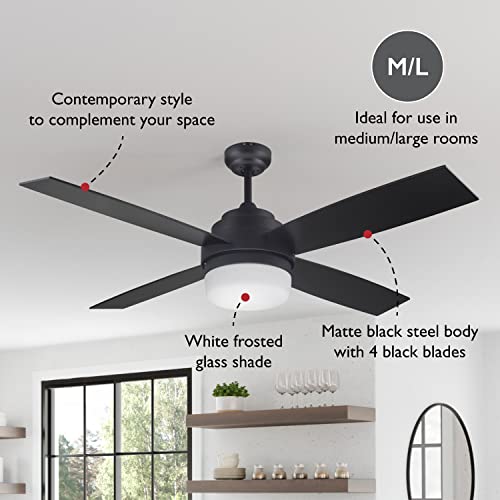 Image of Design House Cali Ceiling Fan, 52 inch, Matte Black