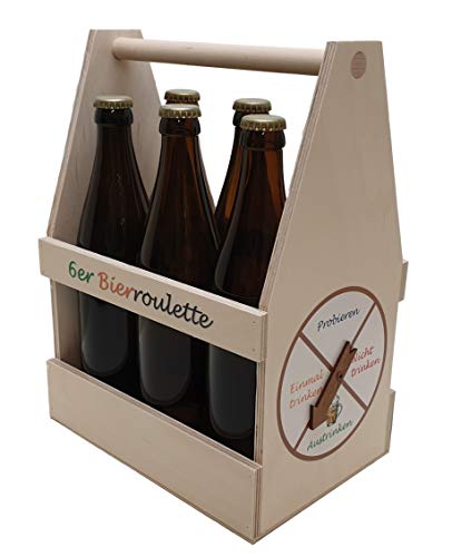 Bierträger, Flaschenträger, Männerhandtasche, Bierroulette, Partyspiel, Sixpack 6er Bierträger Cover