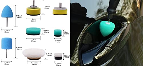 Image of DIY Crafts +1xFelt 1xFur Pad, 3 inch inch, 22 Mini Buffing Polishing Pads Kit Car Detail Polisher for Tight Area Detailing Polishing Waxing Sealing Glaze Car Headlights Door(+1xFelt 1xFur Pad, 3 inch inch)