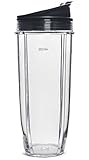 32oz Cup & Lid Replacement Set for Nutri Ninja Blender- Large Accessory Part Compatible with Auto IQ and Duo Blenders (1, 32oz Cup & Lid)