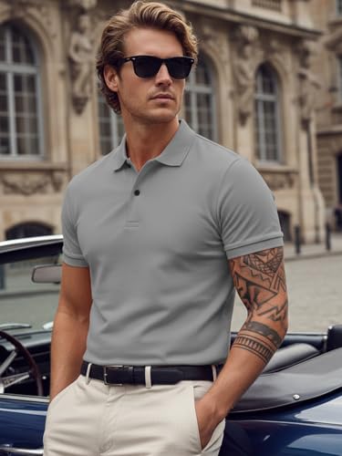 Image of LEOTUDE Men's Matty Regular Fit Polo T-Shirt for Man