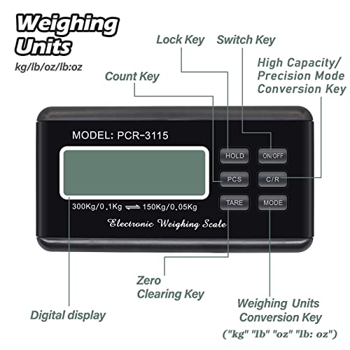 Aurgod Shipping Scale, 660Lbs Heavy Duty Digital Postal Scale, Portable Stainless Steel Lcd Display Platform Scale For Shipping(14 X 12 Inch Platform) #TOP2