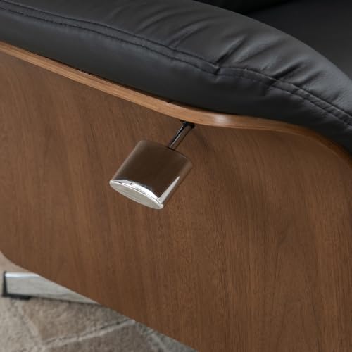 Fauteuil relax avec repose pied HOMCOM dossier inclinable têtière réglable pivotant 360° polyuréthane 80x84x108cm - vue 9