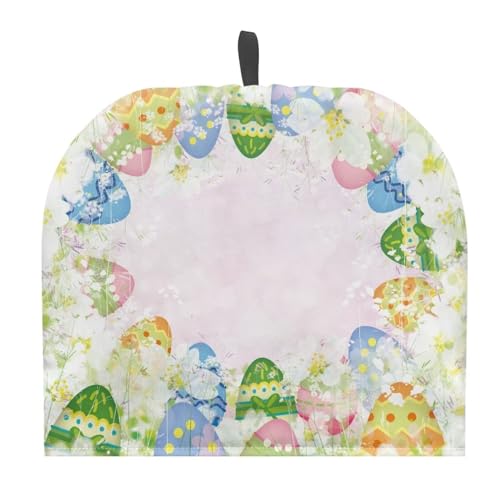Goronwyfloyd Easter Egg and Floral Teapot Cozy Breakfast Warmer Stain Resistant Insulated Teapot Cover Keep Teapot Warm and Clean Easy to Install and Portable