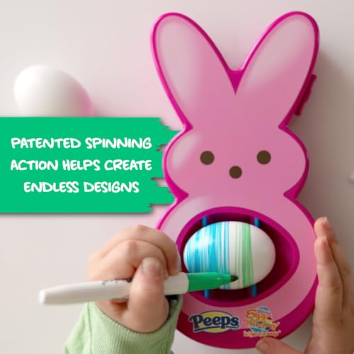 The Eggmazing Egg Decorator - Peeps Bunny - Arts and Craft Set Includes 6 Colorful Quick Drying, Non-Toxic Markers (Pink), Ages 3 and Up