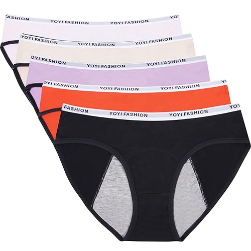YOYI FASHION Teen Girls Period Underwear Viscose Brief Menstrual Period Panties Leak-Proof Protective Briefs Size XS-XL