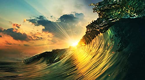 Broderie diamant anti stress peinture numéro 5d vagues kit complet