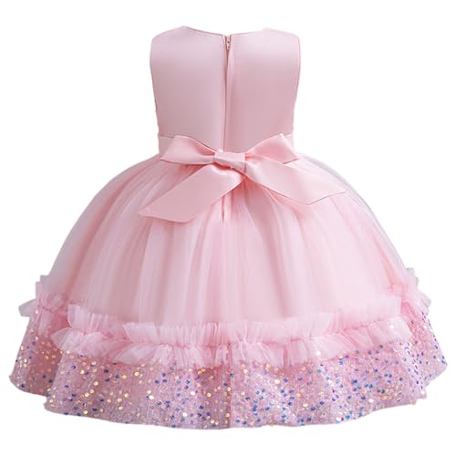 Lmdudan Baby Girl Dress Sleeveless Sequins Princess Dresses Toddler Wedding Birthday Party Gown Dresses 6 Months-5 Years3
