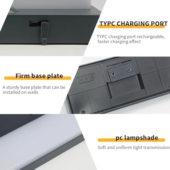 Outdoor Solar Wall Light, Solar&USB Charging Powered Lamps Dusk to Dawn Sensor with 2 Lighting Modes, Rechargeable IP54 Exterior Solar Porch Lights Patio Fence Outdoor Light Fixture