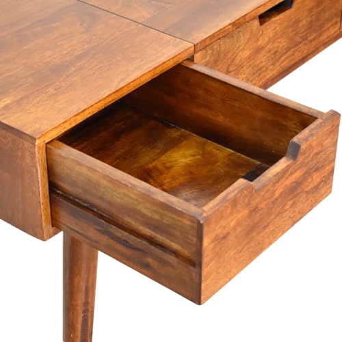 Image of Artisan Furniture Chestnut Dressing Table with Foldable Mirror