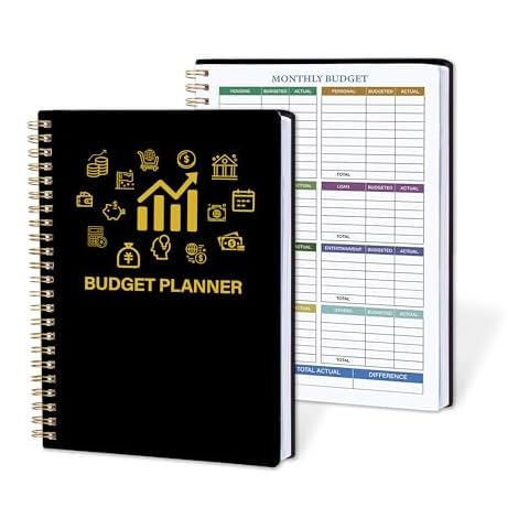 Budget Planner, Undated Monthly Finance Organizer, Expense Tracker Notebook with Monthly Goals, Checklist, Analysis Graph, A5 Size, Colored Cover