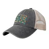 Gorra de béisbol de malla con diseño de tortugas marinas y vaqueros, gorra de camionero para hombre con comodidad transpirable, ajustable, sombreros para hombre, Deep Heather, talla única
