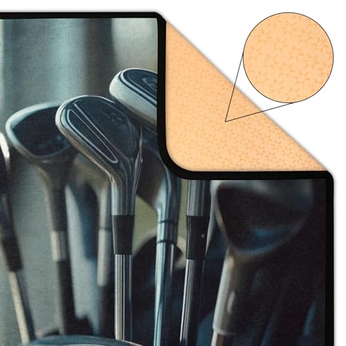 Tapis motif clubs de golf 122 x 183 cm antidérapant de qualité