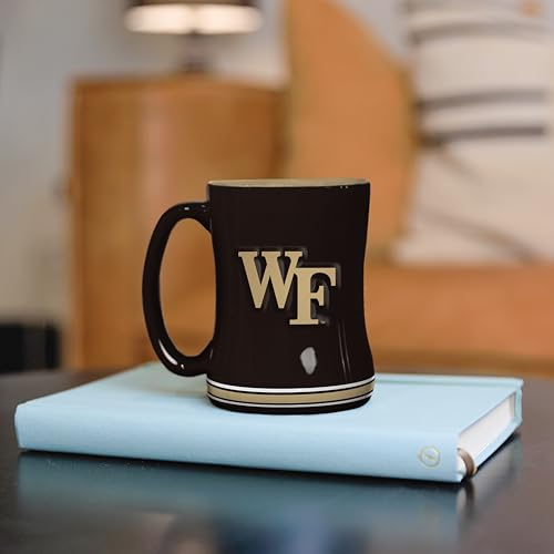 Image of Logo Brands NCAA Wake Forest Demon Deacons 14 oz Relief Coffee Mug - Officially Licensed Mug, Sculpted 3D Logo and Team Colors - Comfortable Handle and Glossy Finish for College Sports Fans