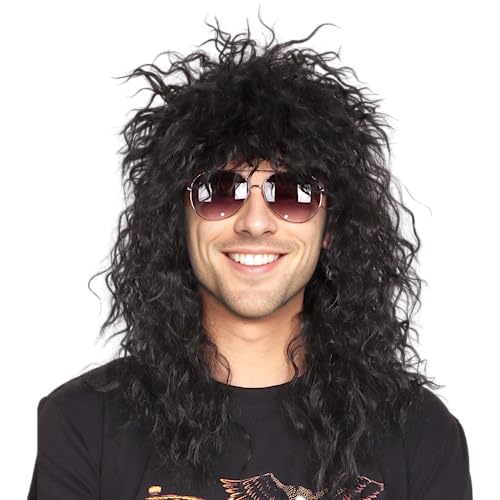 Colorground Long Curly 80S Men Fashion Smart Rocker Style Wig #TOP3