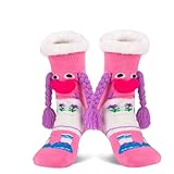WOTENCE Damen Stoppersocken Kuschelsocken Warme Flauschige Haussocken Winter Hüttensocken Bettsocken Lustige Niedlich Socken mit ABS Sohle (Rosa)