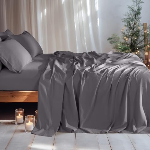 Image of LBRO2M 100% French Pure Linen Sheet Set 6Pcs, 16 inch Deep Pocket Full Size