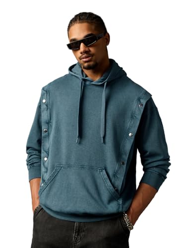 Sweat-shirt coréen pour le streetwear quotidien des hommes stylés en bleu