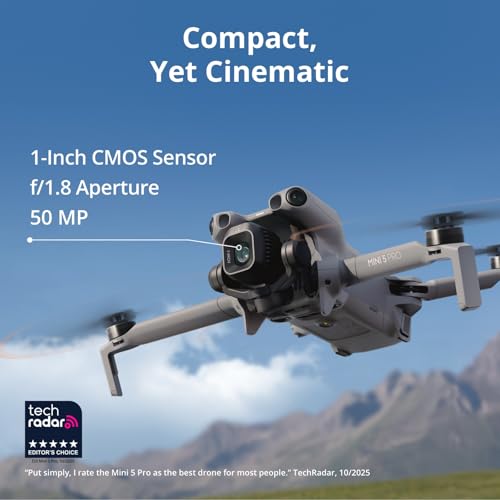 DJI Mini 5 Pro Fly More Combo Plus with DJI RC 2 Drone with Camera 1 Inch CMOS 4K Drone for Beginners Obstacle Sensing ActiveTrack 360 225 Gimbal Rotation Extended Battery Life