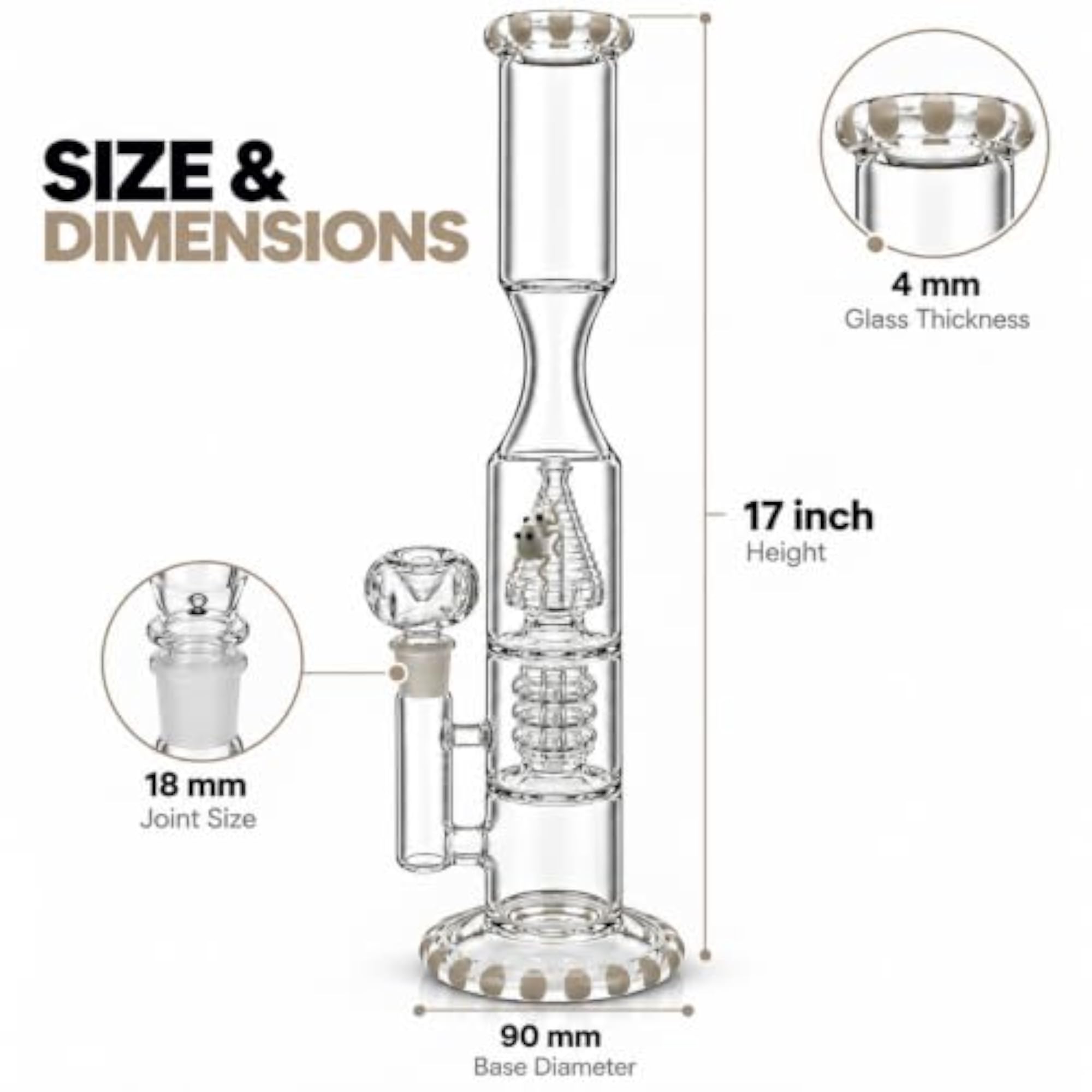 Bong- 17 inch Double Percolator Bong