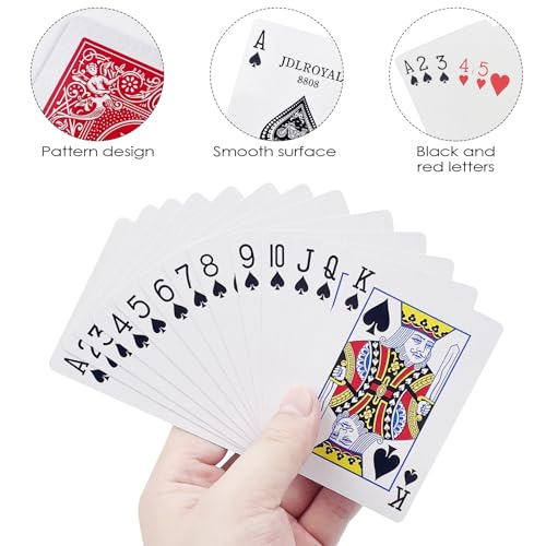 Foto von Fousenuk 2X 56 Karten Spielkarten, Pokerkarten Cards, Playing Cards Poker Karten, Kartendeck, Kartenspiel mit Zwei Eckzeichen, für das Geschenkpartyspiel, Texas Holdem Poker, Blackjack (Rot und Blau)