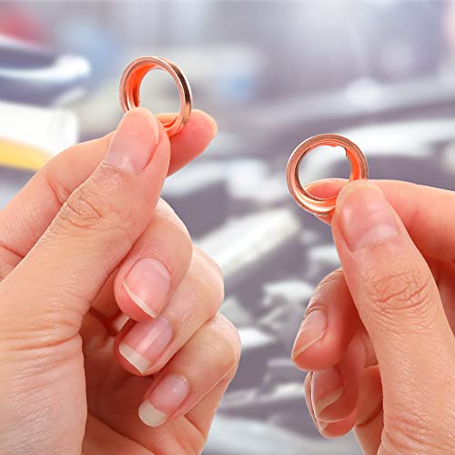 Image of Mudder 200 Pieces Oil Drain Plug Gasket Washer Seal 12mm Crush Washer Aluminum Engine Oil Crush Washers Compatible with Infiniti Part 11026-ja00a