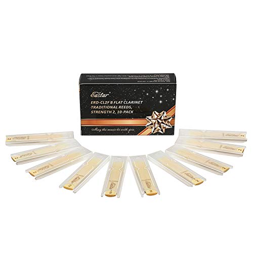 Eastar 10 Pack Bb Clarinet Reeds 2.0 ERD-CL2F, Traditional B Flat Clarinet Reeds