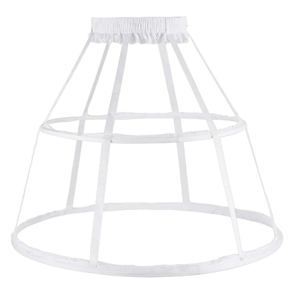 FINGERINSPIRE Cage Cerceau Jupon Robe Panier 59x47cm Polyester Fil Plastique Jupon Robes Panier 2 Cerceaux Tournure Cage Crinoline pour Mariage Robes de Mariée Robe de Bal Décoration
