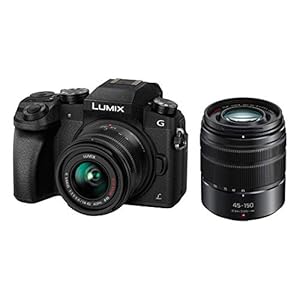 Panasonic Lumix Digitalkamera DMC-G7/DMC-G70, Brennweite 14-42 mm / 3.5-5.6, Lumix G Vario, 45-150 mm / 4.0-5.6 Asph. / O.I.S. (optischer Bildstabilisator), Lumix G Vario MEGA Asph./OIS Bildstabilisator, Digitalkamera und Objektiv, 16.84 Megapixel