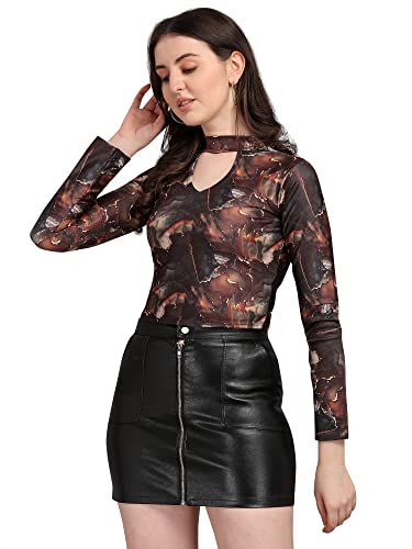 Image of PURVAJA Women's Solid Slim Fit T-Shirt
