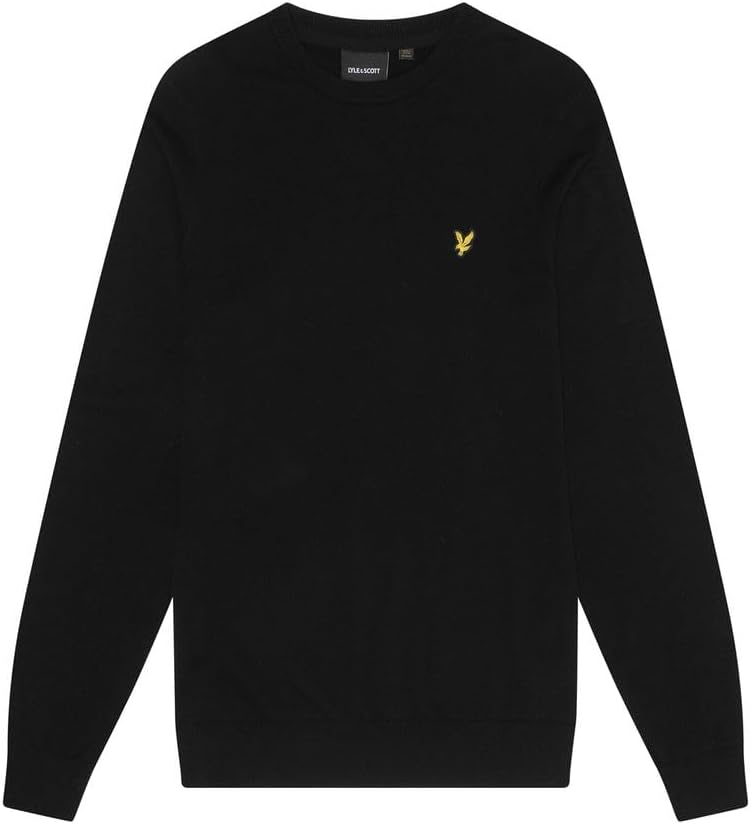 Lyle & Scott Mens Cotton Crew Neck Sweater (M) (Jet Black)