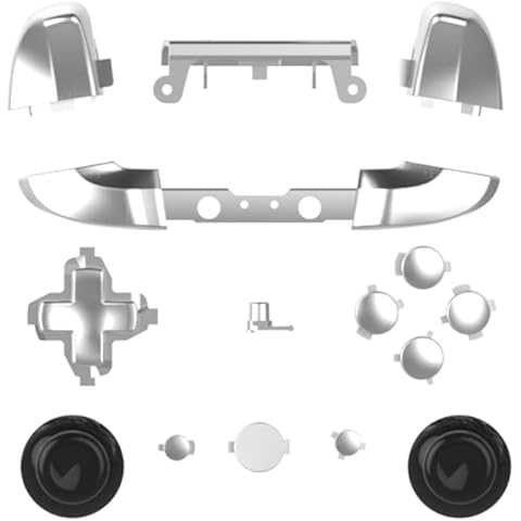 Chrome Color ABXY Dpad Triggers Full Buttons Set Mod Kits for Xbox One Slim / xbox one S Controller with Screwdriver (Torx T6 T8) Set (Chrome silver) Cover