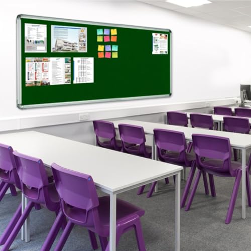 Image of ALKOSIGN Astra Felt Notice Board -Green (4 x 5 Feet) |Bulletin Board, Pin-up Board, Display Board, Push pins Board, Announcement Board, Soft Message Board, for School, College, Office, Study Room etc