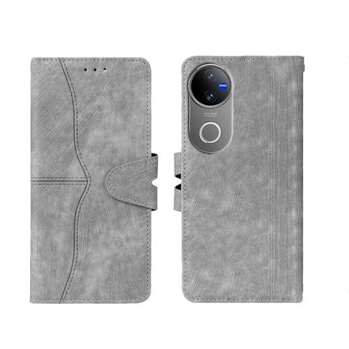 Image of Inktree Vivo V50 5G Flip Cover Wallet & Stand | Flip Cover for Vivo V50 5G - Grey
