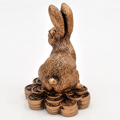 Fengshuibringluck 2023 New Year Zodiac Rabbit Resin Table Top Decor New Life, Longevity And Prosperity Home Statue #TOP4