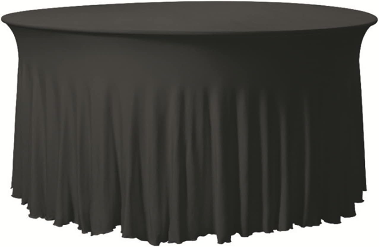 Lycra Fabric Round Skirt Elastic Table Cover Table Cloth Creative Table Cover Wedding Banquet Bar Elastic Table Cover Solid Coloured Table Skirt Windproof Tablecloth