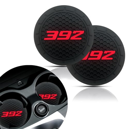 2Pcs Car Cup Holder Coaster for Dodge Challenger Durango SRT 392 Accessories Auto Anti Slip Cup Holder Insert Coaster Car Interior Accessories (392)