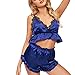 Produktbild TOPKEAL Damen BH Push Up Bralette Frauen Sport Bustier Dessous Sexy Satin Lace Patchwork Trim Sling Nachtwäsche Dessous Unterwäsche Set