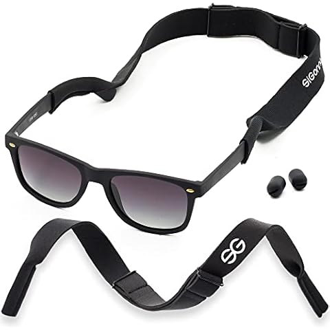SIGONNA Eye Glass String Strap Holder - Floating Glass Strap - Adjustable Eyeglass Strap for Man Women - Neoprene Sunglass Strap - Glass Lanyard (Black) Cover