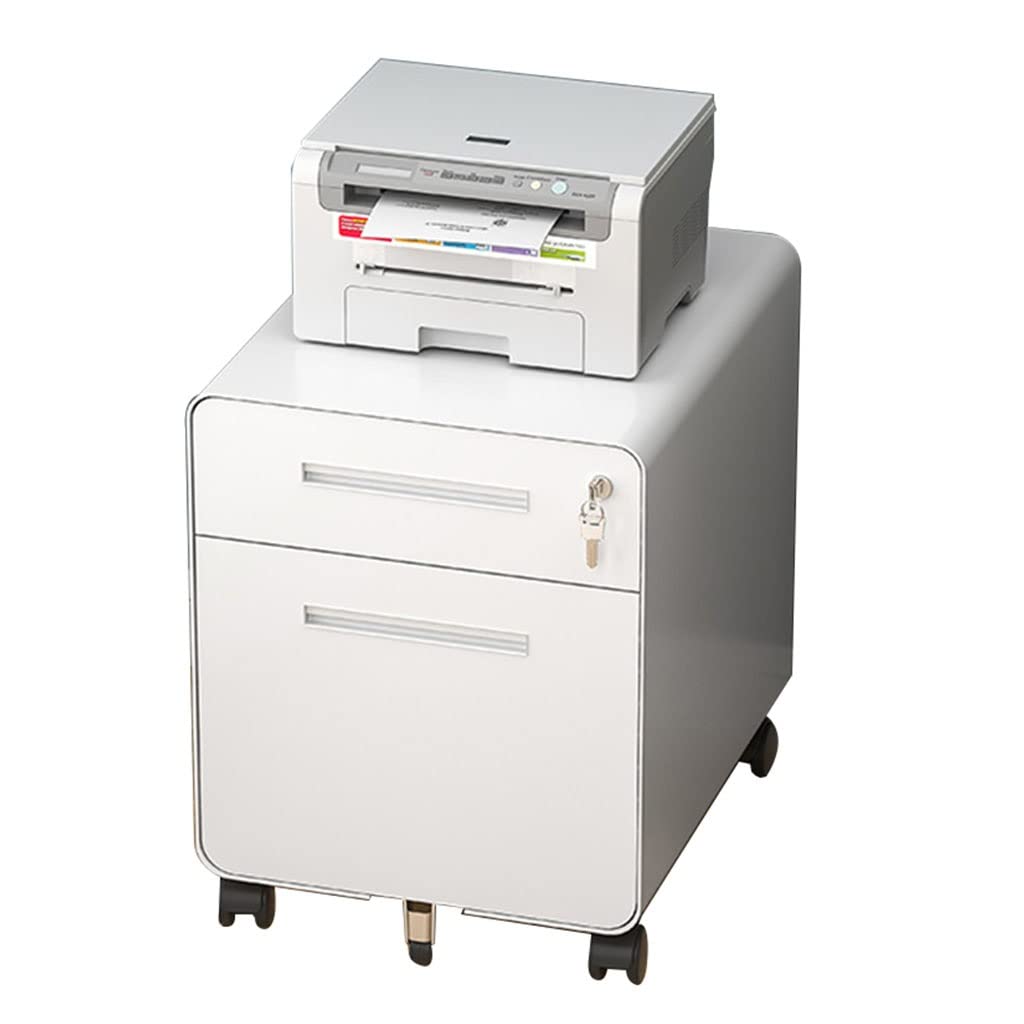 Aioneer White Steel Filing Cabinet With 2 Lockable Drawers Home Office File Cabinet With Strong Bearing Capacity
