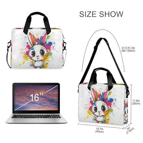 Maletín portátil para laptop 15.6" con arte de conejo miniatura 5