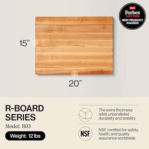 John Boos R03 Maple Wood Edge Grain Reversible Cutting Board, 20 Inches x 15 Inches x 1.5 Inches